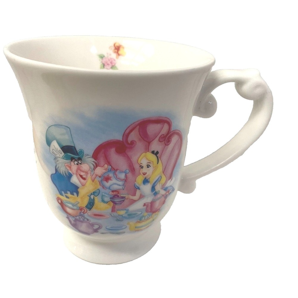 Disney Parks Alice in Wonderland Mad Hatter Tea Party Footed Mug Tea Cup 4.5"x4